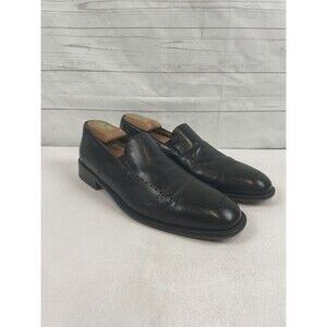 Mezlan Klein Brogue Men's Black Leather Slip On Loafers Size 10 M Shoes